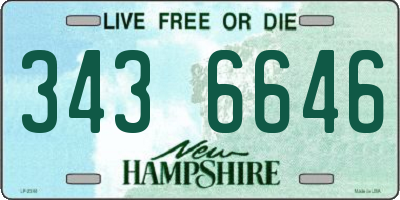 NH license plate 3436646