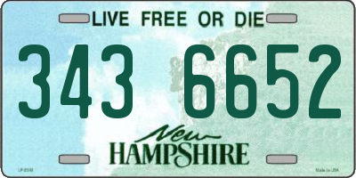 NH license plate 3436652