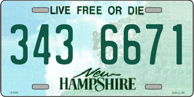 NH license plate 3436671