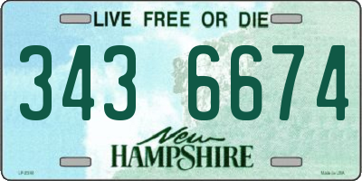 NH license plate 3436674