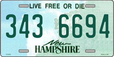 NH license plate 3436694