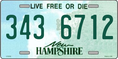 NH license plate 3436712