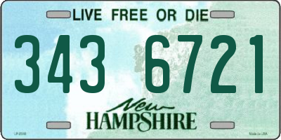 NH license plate 3436721