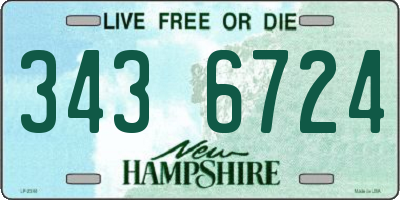 NH license plate 3436724