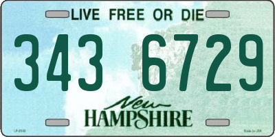NH license plate 3436729
