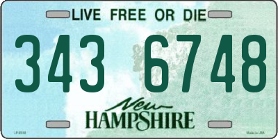 NH license plate 3436748