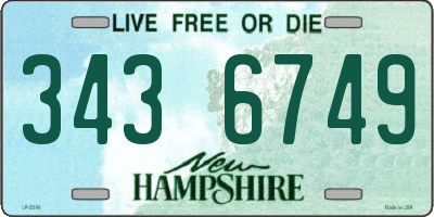 NH license plate 3436749