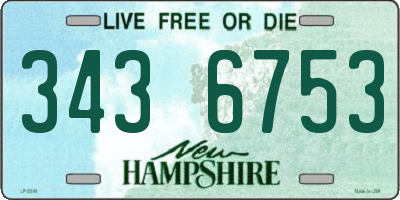 NH license plate 3436753