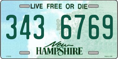 NH license plate 3436769