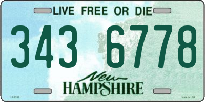 NH license plate 3436778