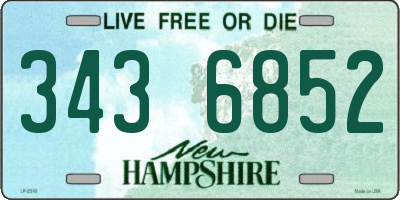 NH license plate 3436852