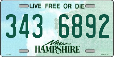 NH license plate 3436892