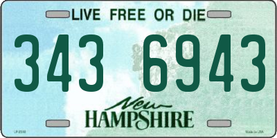 NH license plate 3436943