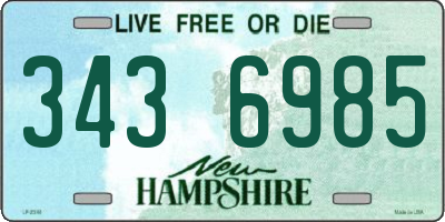 NH license plate 3436985