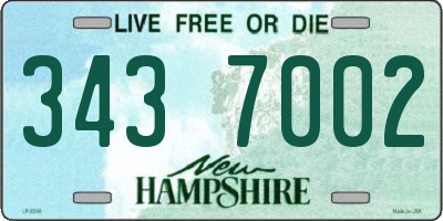 NH license plate 3437002