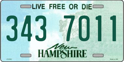 NH license plate 3437011