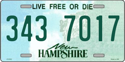 NH license plate 3437017