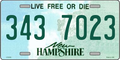 NH license plate 3437023