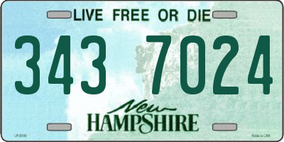 NH license plate 3437024