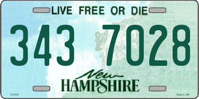 NH license plate 3437028