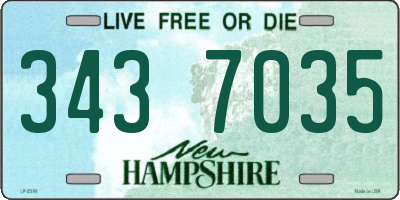 NH license plate 3437035