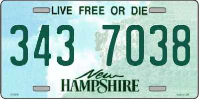 NH license plate 3437038