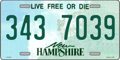 NH license plate 3437039