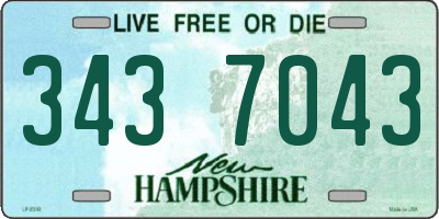 NH license plate 3437043