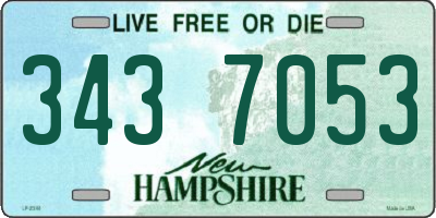 NH license plate 3437053