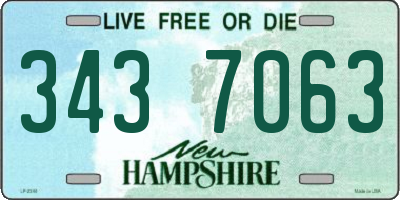 NH license plate 3437063
