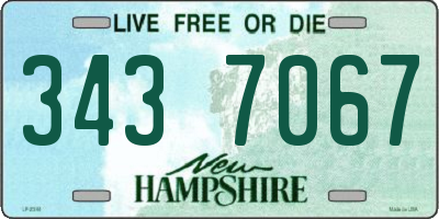 NH license plate 3437067