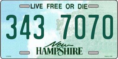 NH license plate 3437070