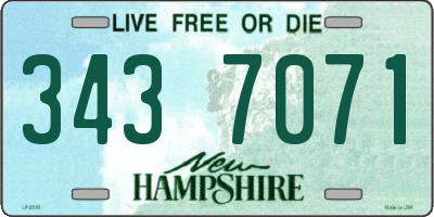 NH license plate 3437071