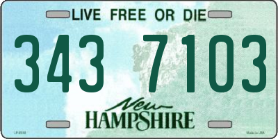 NH license plate 3437103