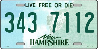 NH license plate 3437112