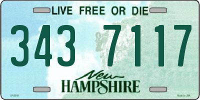 NH license plate 3437117