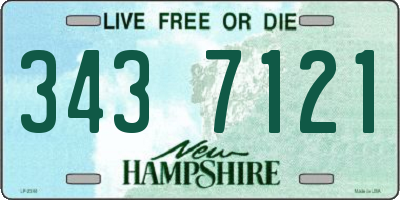 NH license plate 3437121