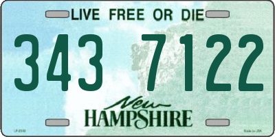 NH license plate 3437122