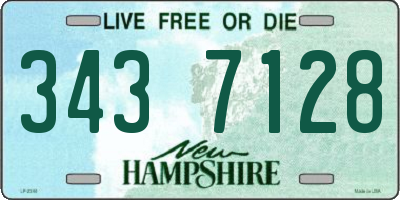 NH license plate 3437128