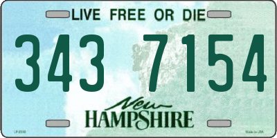 NH license plate 3437154