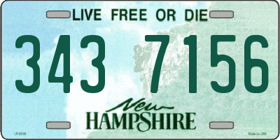 NH license plate 3437156