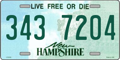 NH license plate 3437204
