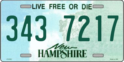 NH license plate 3437217