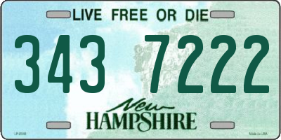 NH license plate 3437222
