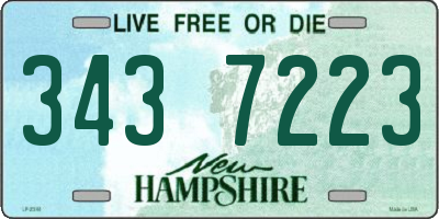 NH license plate 3437223