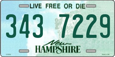 NH license plate 3437229