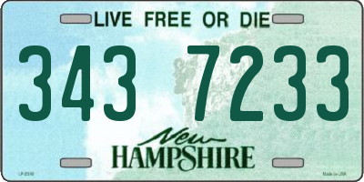 NH license plate 3437233