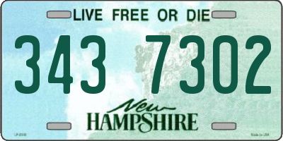NH license plate 3437302