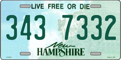 NH license plate 3437332