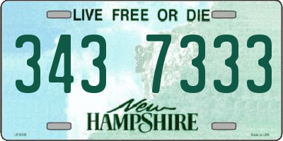 NH license plate 3437333